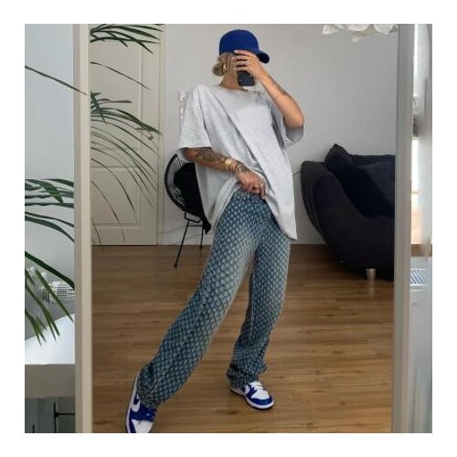 Women Streetwear Retro Denim Trousers Ripped Holes Loose High Waist Trousers Party Prom Loose Autumn Harajuku Casual Overalls