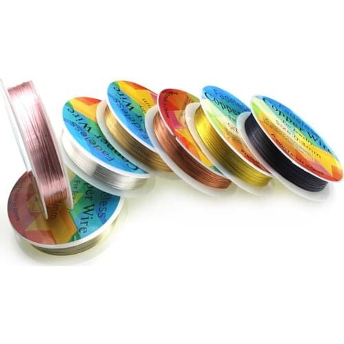 1Roll Rose Gold Solid Colorfast Copper Wire for Bracelet Necklace DIY Beading Wire Jewelry Cord String for Craft Making Findings