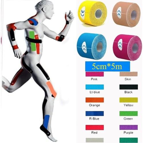 1 PC Muscle Bandage Sports Kinesiology Tape Medical Glue Elastic Muscle Sticker First Aid Tape Elastoplast 5CM Width 5M Length