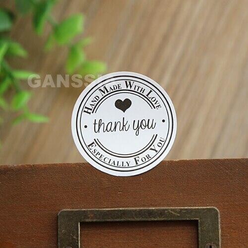 100pcs/lot Hand made seal stickers Thank You series DIY decoration gift sticker stationery Packing label supplies (dd-1422)