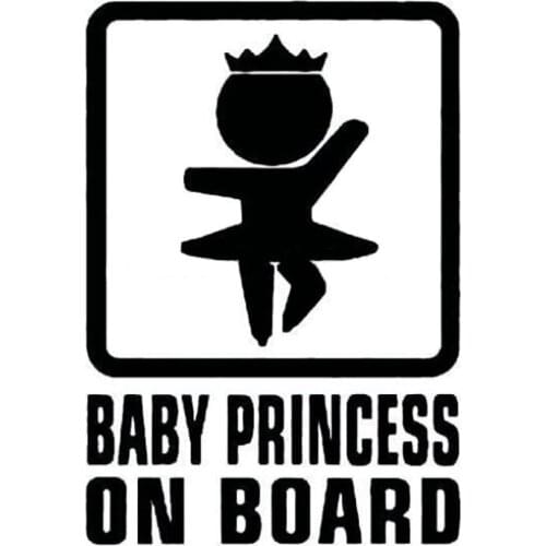 11*16CM BABY PRINCESS ON BOARD Personality Warning Reflective Car Stickers Creative Fashion Accessories Car Decals