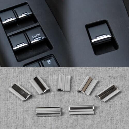 7Pcs Chrome Door Window Switch Lift Button Cover Trim Fit for Honda Civic CRV CR-V Vezel Accord Odyssey City