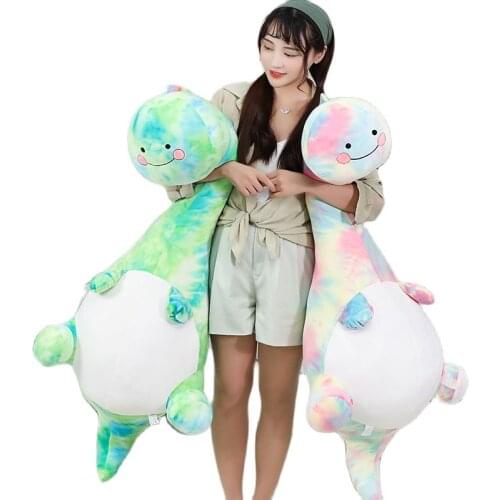 70-130cm Giant Cute Rainbow Dinosaur Plush Toys Stuffed Animal Baby Kids Doll Soft Pillow Kawaii Birthday Gift Home Decoration