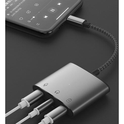 3.5mm audio AUX adapter for iphone 7 8 X 11 12 pro OTG converter with lightning charging adapter support ios 13 14 earphones