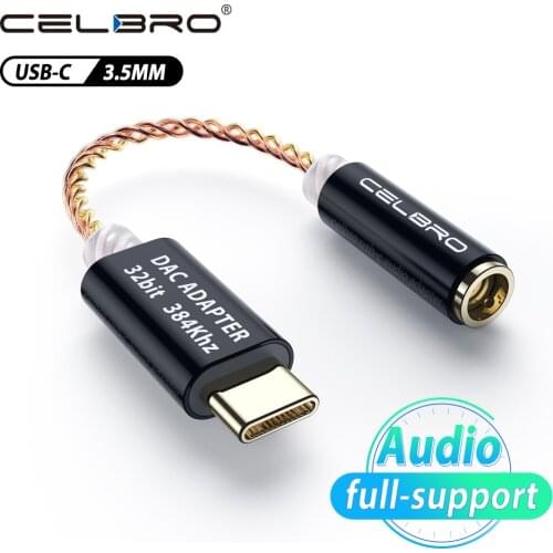 3.5 MM to Type C Aux Cable Stereo Hifi Music Audio Cable 3.5mm Jack to USB C Cord DAC Mobile Phone 32bit 384kHz Digital Decoder
