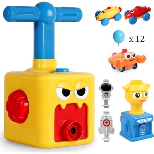 NEW Power Balloon Launch Tower Toy Puzzle Fun Education Inertia Air Power Balloon Car Science Experiment Toy for Children Gift