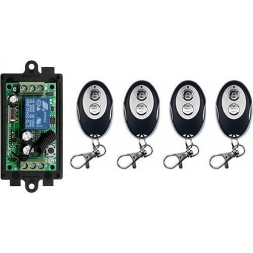 DC12V 1CH 10A RF Wireless Remote Control Switch System Receiver + ellipse shape Transmitters lamp/ window/Garage Doors shutters