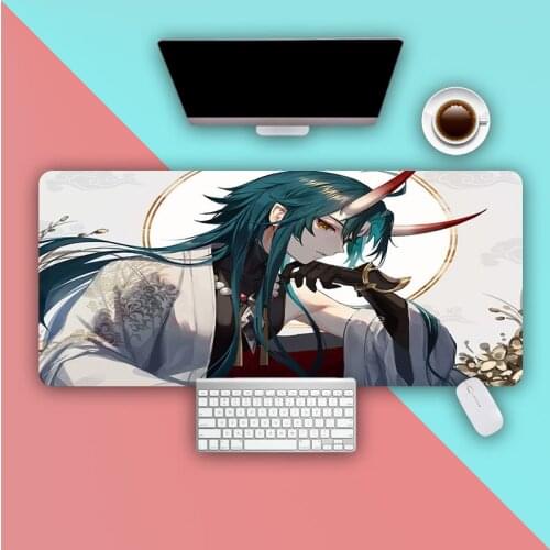 Large Genshin Impact Computer Mouse Pad xxl Cartoon 90*40cm Gaming Mouse Mat Mousepad for Gamer Ganyu Hutao Klee Zhongli Diluc