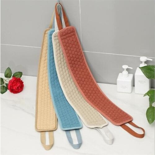 Double Long Back Towel Rubbing Bath Brush Double Sided Exfoliating Back Brush Belt Wash Clean Body Skin Care Rubbing Home Bathro