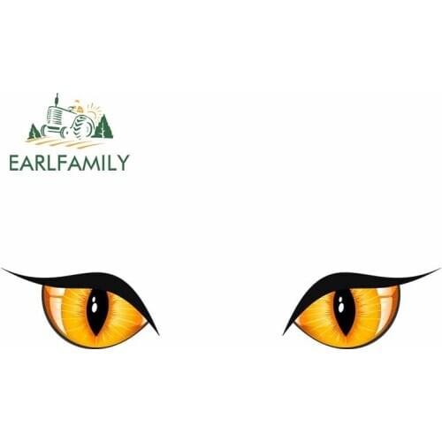 EARLFAMILY 13cm x 2.5cm for Evil Eyes Orange Laptop Car Stickers Refrigerator Decal Windshield Cartoon Laptop RV Vinyl Car Wrap