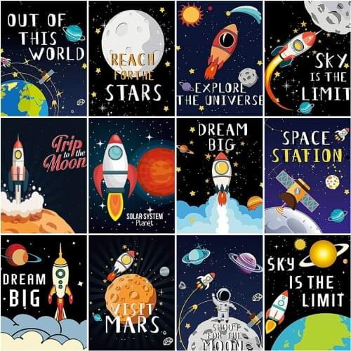 Evershine Diamond Painting Space Cross Stitch Kit Diamond Mosaic Universe Full Square Round Landscape Embroidery Sale Needlework