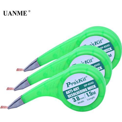 UANME 1Pcs Desoldering Wick desoldering braid solder remover vacuum sucker desoldering Pump Tool Proskit BGA Solder Wick