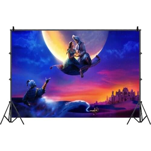 Aladdin Jasmin Photo Backdrop Kids Baby Shower Happy Birthday Party Photograph Background Banner Decoration