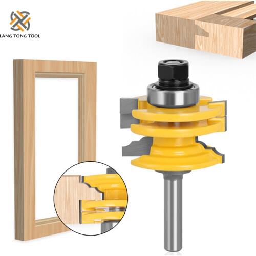 QQQ Router Bit 1 Pc 8/12.7mm Shank Glass Door Rail & Stile Reversible Router Bit Wood Cutting Tool woodworking router bits