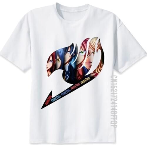 Fairy Tail T Shirt For Men 100% Cotton Graphic Print TShirt Fashion Japanese Manga Anime T-Shirts O Neck Tees