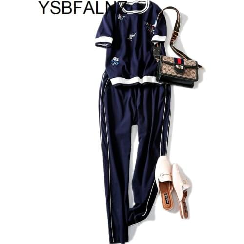 2 Piece Sets Womens Outfits Short Casual Two Piece Set Top And Pants Pullover O-neck Ankle-length Print Tracksuits Women Set 4xl