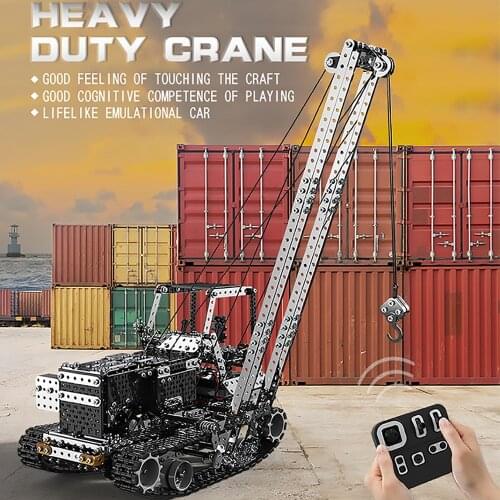 1745pcs Remote Control Car Building Blocks stainless steel assembly 10 channel 2.4G RC heavy duty crane Educational toy for boys