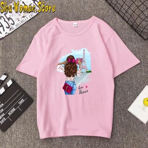 Korean Spring and Summer Girl Street Style Retro Ins Graffiti Childlike Cartoon Printed Short Sleeve T-shirt Loose goth clothes
