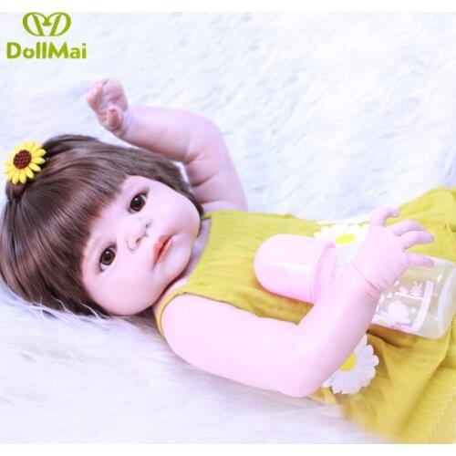 Victoria girl reborn dolls 23" full silicone reborn baby dolls like real hair rooted bebes reborn corpo de silicone inteiro