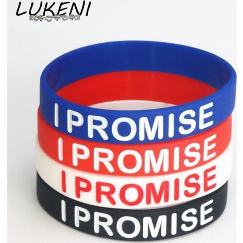 LUKENI 100PCS Basketball Sports I Promise Silicone Wristband Power Bands Energy Bracelets &Bangles Jewelry Wholesale SH053