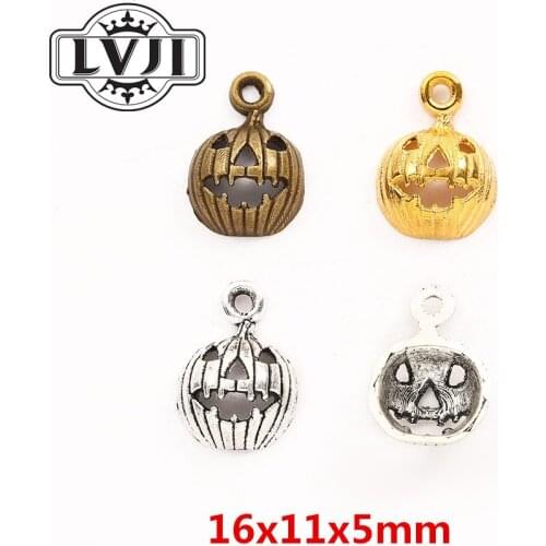 50 pcs Metal Halloween Pumpkin Charms for Jewelry Making Diy Zinc Alloy Jewelry Pendant Charms 5963