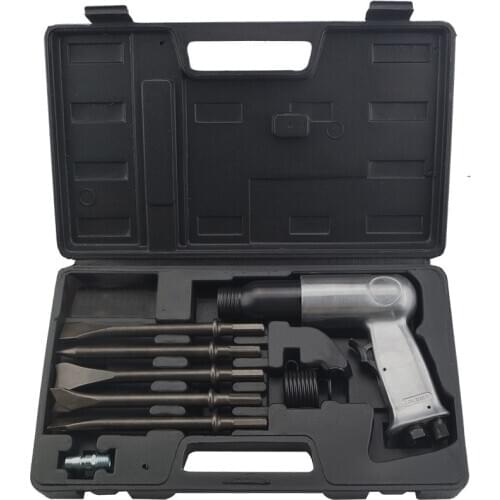 190mm Air Hammer Pneumatic Gun Tool Set Heavy Duty Shock Absorbing With 4pcs Chisels Ergonomic Grip