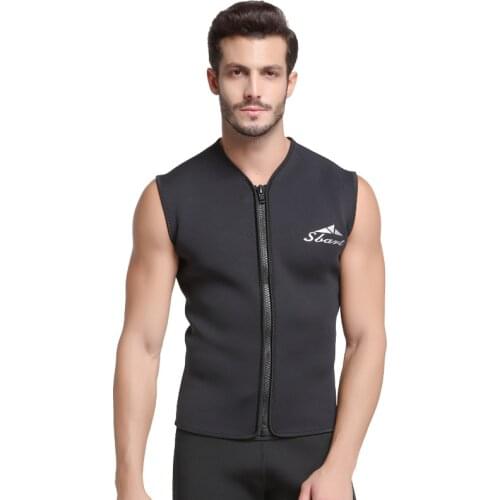Sbart 1PC Neoprene 5mm Zip Up Scuba Diving Suits Vest Men Wetsuits Snorkeling Tops Male Swimsuits Rash Guards Bathing Suits DEO