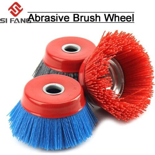 1/2/3Pcs 4" Cup Nylon Abrasive Brush Wheel Pile Polymer-abrasive For Angle Grinder Tool 80/120/240grit