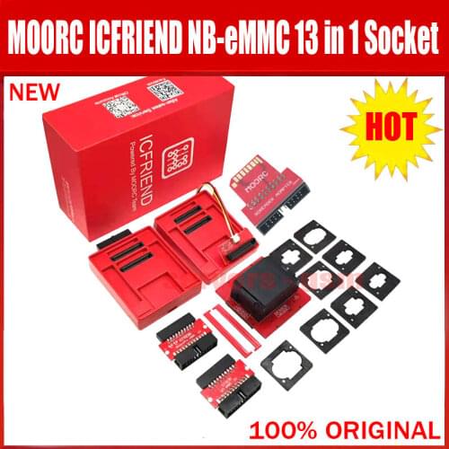 2021 New ICFRIEND E-mate X EMMC BGA 13 IN 1 socket Adapter Support BGA100/136/168/153/169/162/186/221/529/254 for Easy jtag plus