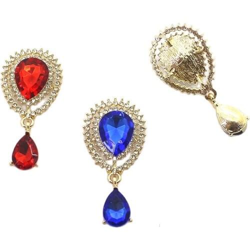 New Alloy ButtonPendant 25*50mm 5pcs/batch15colorWater Drop Pendant Wedding Party Decoration Metal Button Handmade Accessories