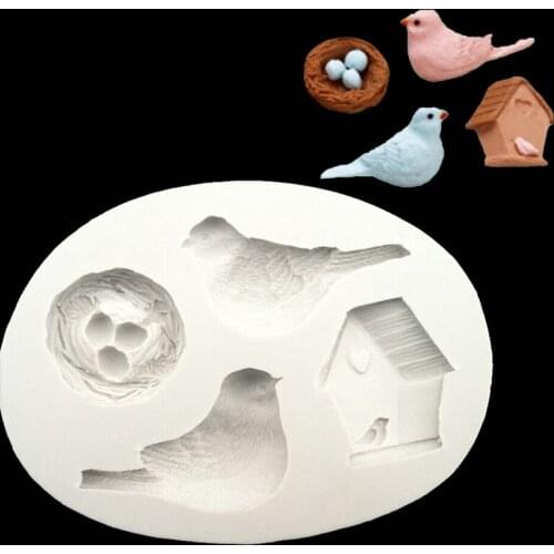 Wholesale 10 Pcs Birds And Nests Silicone Sugarcraft Moulds Set, Fondant Cake Decorating Tools