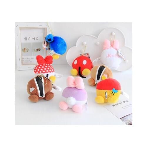 Disney Mickey Pooh Donald Duck Anime Plush Keychain Cartoon Stuffed Doll chain Toy Pendant Ornament Unisex Birthday Gifts New