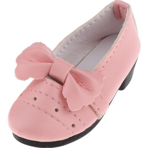 Lovely PU Leather Shoes Block Heel Dancing Shoes for Night Lolita BJD Dolls