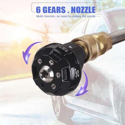 Pressure Washer Spray Nozzle 6-in-1 Quick Change over and Adjustable 1/4in Plug Connect Tips 4000PSI for Pressure Washer