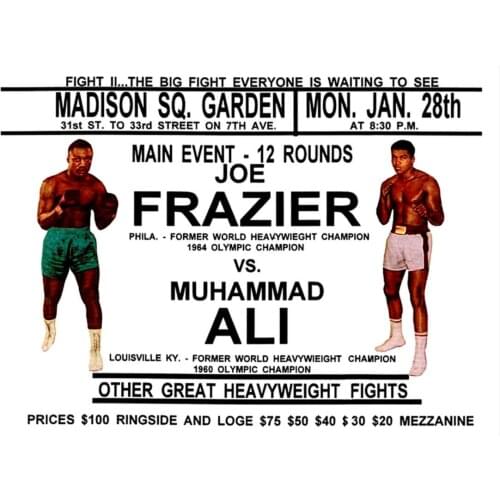 Muhammad Ali vs Joe Frazier Boxing Photo Art Film Print Silk Poster for Your Home Wall Decor 24x36inch