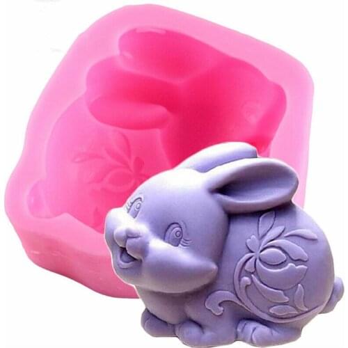 Cute Easter Rabbit Silicone Mould Resin Clay Soap Mold Candle Bunny Mold Fondant Cake Decor Slicone Mold