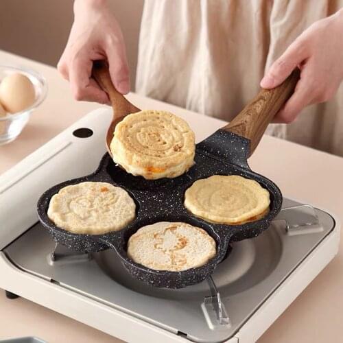 4-Hole Egg Frying Pan 4-Mold Pan Non-stick Frying Pan 4-Cup Egg Frying Pan Maifan Stone Coating Non Stick Egg Cooker Pan