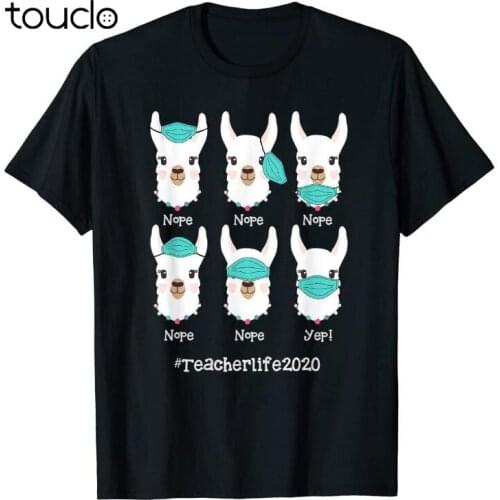 Teacher Life 2020 Llama Wearing Mask Wrong Funny Gift T-Shirt