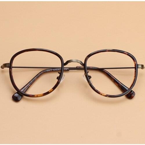 Retro Art Super Light Tr90 Round Spectacle Frame Myopia Mens Full Frame High Spectacle Frame Womens Fashion Round