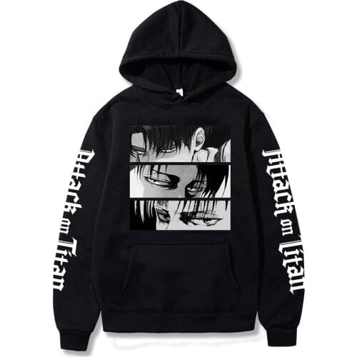 Hot Attack on Titan Hoodie Hip Hop Anime Pullovers Tops Loose Long Sleeves Autumn Man Cloth