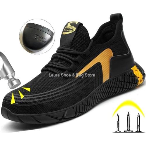 Comfortable Work Shoes For Man Worker Industrial Protective Footwear Steel Toe Puncture Proof Safety Shoes Men Boots Adult 36-48