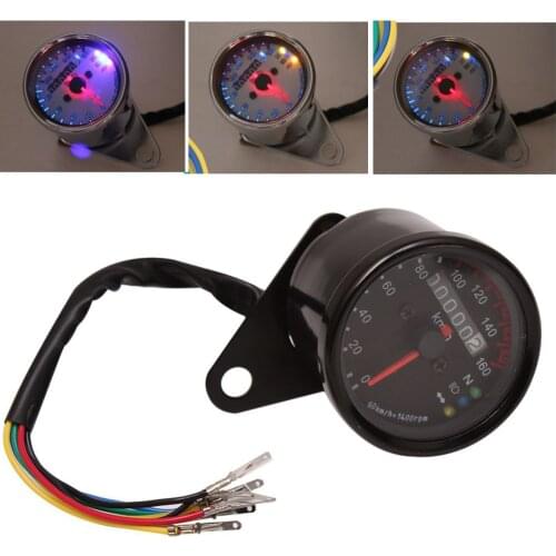 Universal Motorcycle Speedometer 12v Motorcycle Parts Odometer Dual Speedometer LED Indicator Dashboard Suitable