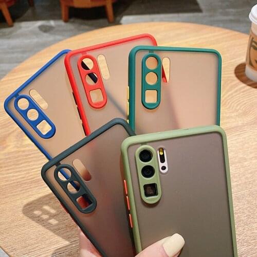 Camera Protection Bumper Phone Case For huawei P20 P30 P40 Pro Matte Translucent Back Cover For huawei Mate 20 30 Nova 5 cases