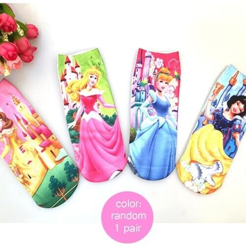 1 pair kids socks boys baby cotton Socks 2 to 8 years children boys SpiderMan Socks 3D Print Cartoon Princess girls Socks