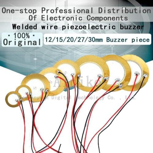 20/Pcs New Original Wire solder Cavity buzzer copper plate Diameter 12mm 15mm 20mm 27mm 35mm Piezoelectric ceramic piece