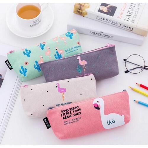 20cm Cute Animal Flamingo Pencil Bag Anime Pen Case School Office Students Cartoon Kids Stationery Best Childrens Gift