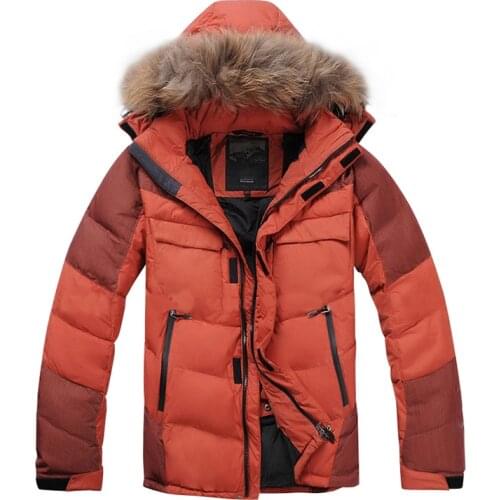 2021 New Arrival Men Down Jacket Winter Down Coat 80% White Duck Down Real Raccoon Fur Thick Winter Parka Jacket Men Clothing