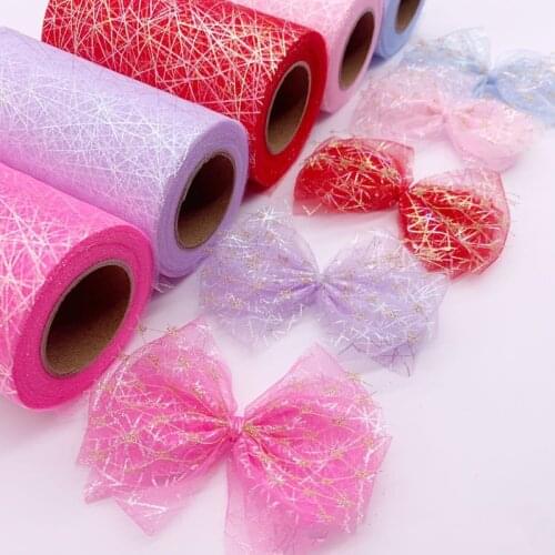 25yards/roll Symphony Line Mesh Organza Stain Ribbon Bowknot DIY Hair Accessories