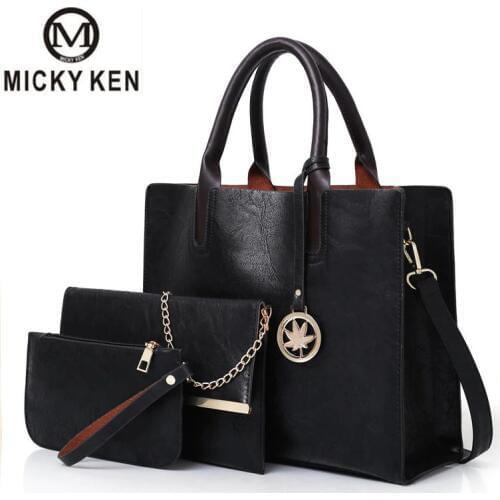 3 Sets High Quality Patent Leather Women Handbags Luxury Brands Tote Bag+Ladies Shoulder Bag+Clutch Messenger Bag Bolsa Feminina