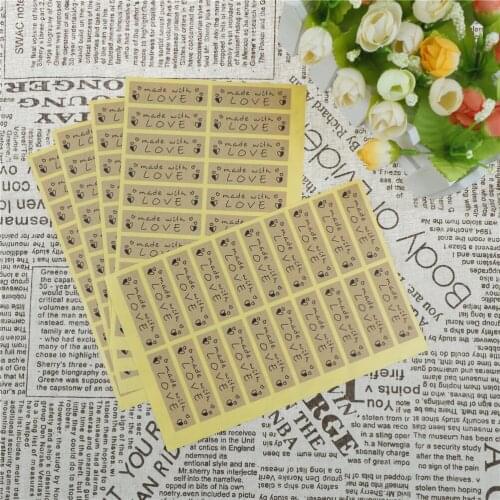 5 Sheets Handmade Labels Packaging Point Sticker Creative DIY Made With Love Kraft Sealing Stickers Paper Crafts